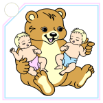 klikken voor alle bedankkaartjes met beer voor één baby